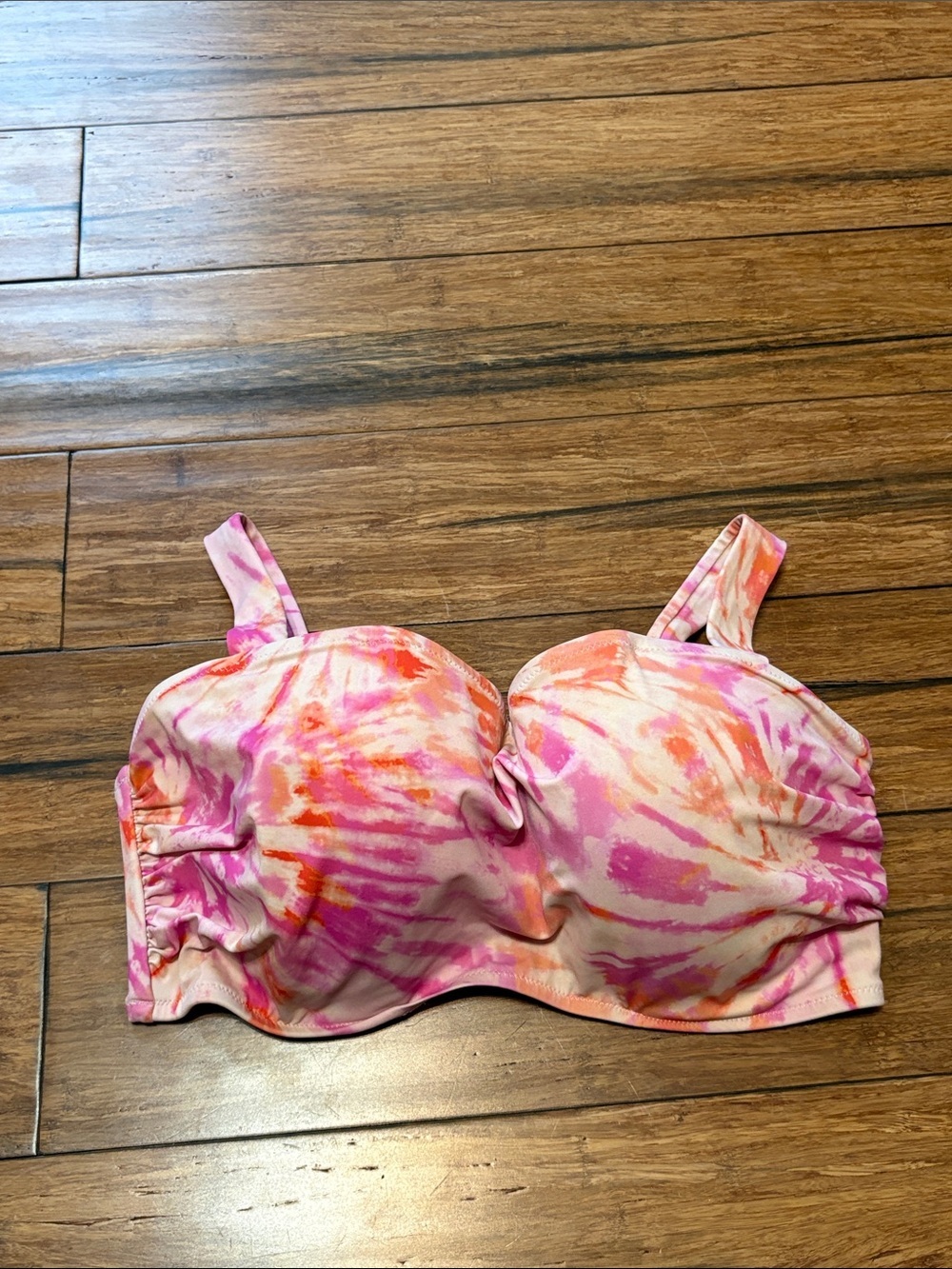 Shade & Shore Bikini Top 38DD Pink Tye Dye